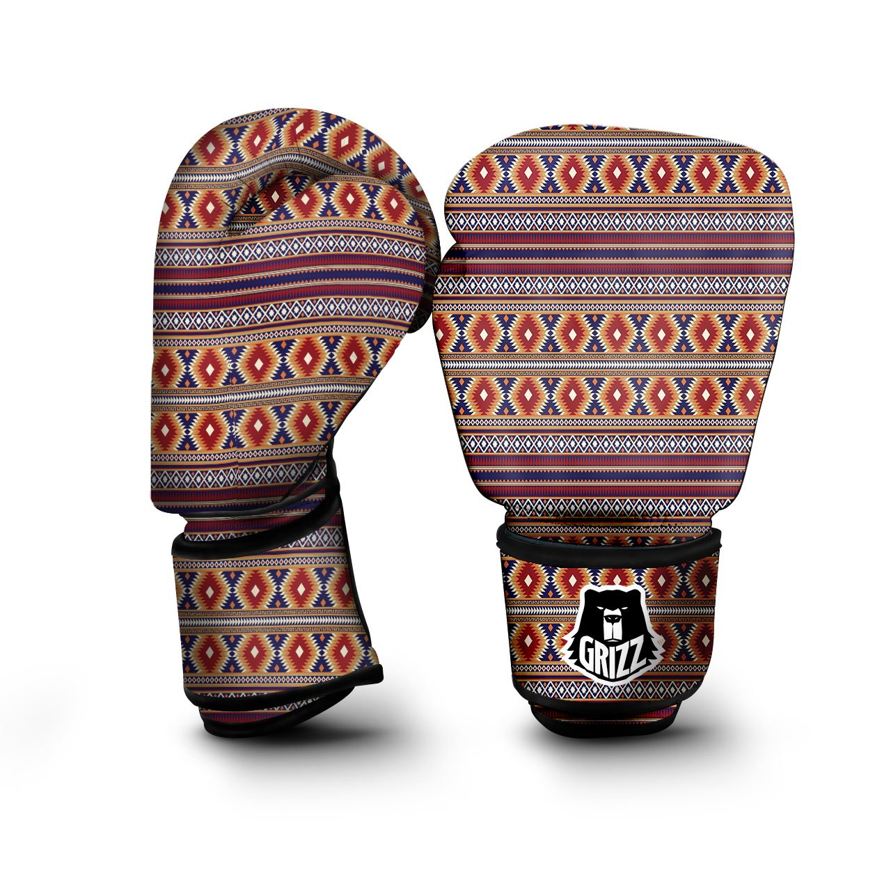 Indian Native Tribal Print Pattern Boxing Gloves-grizzshop