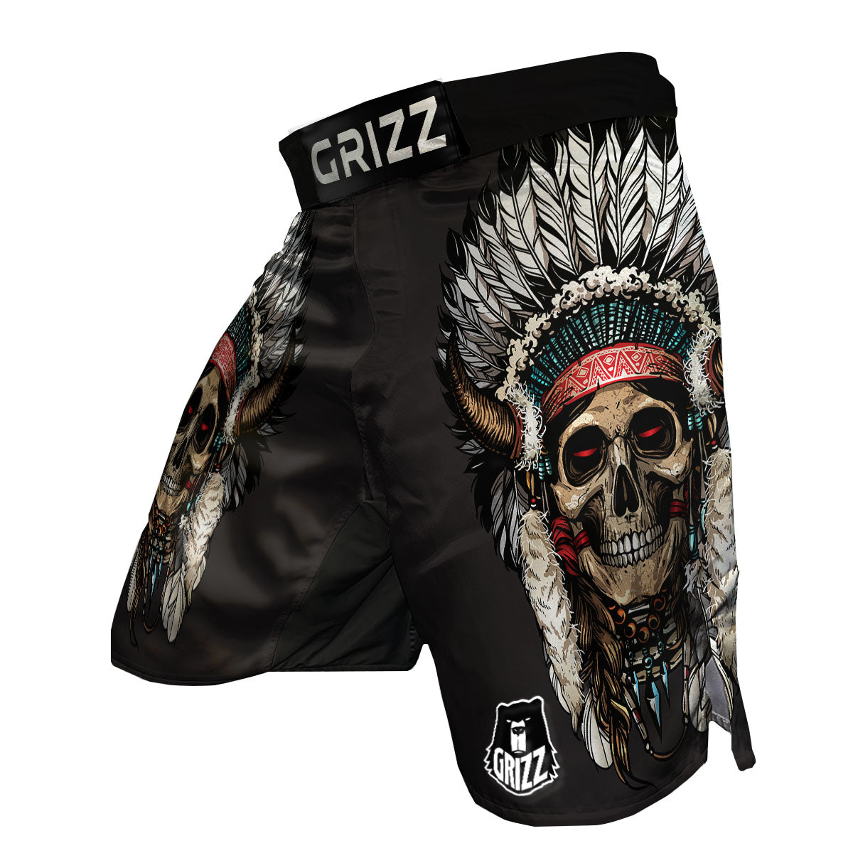 Indian Skull Native American Print MMA Shorts-grizzshop