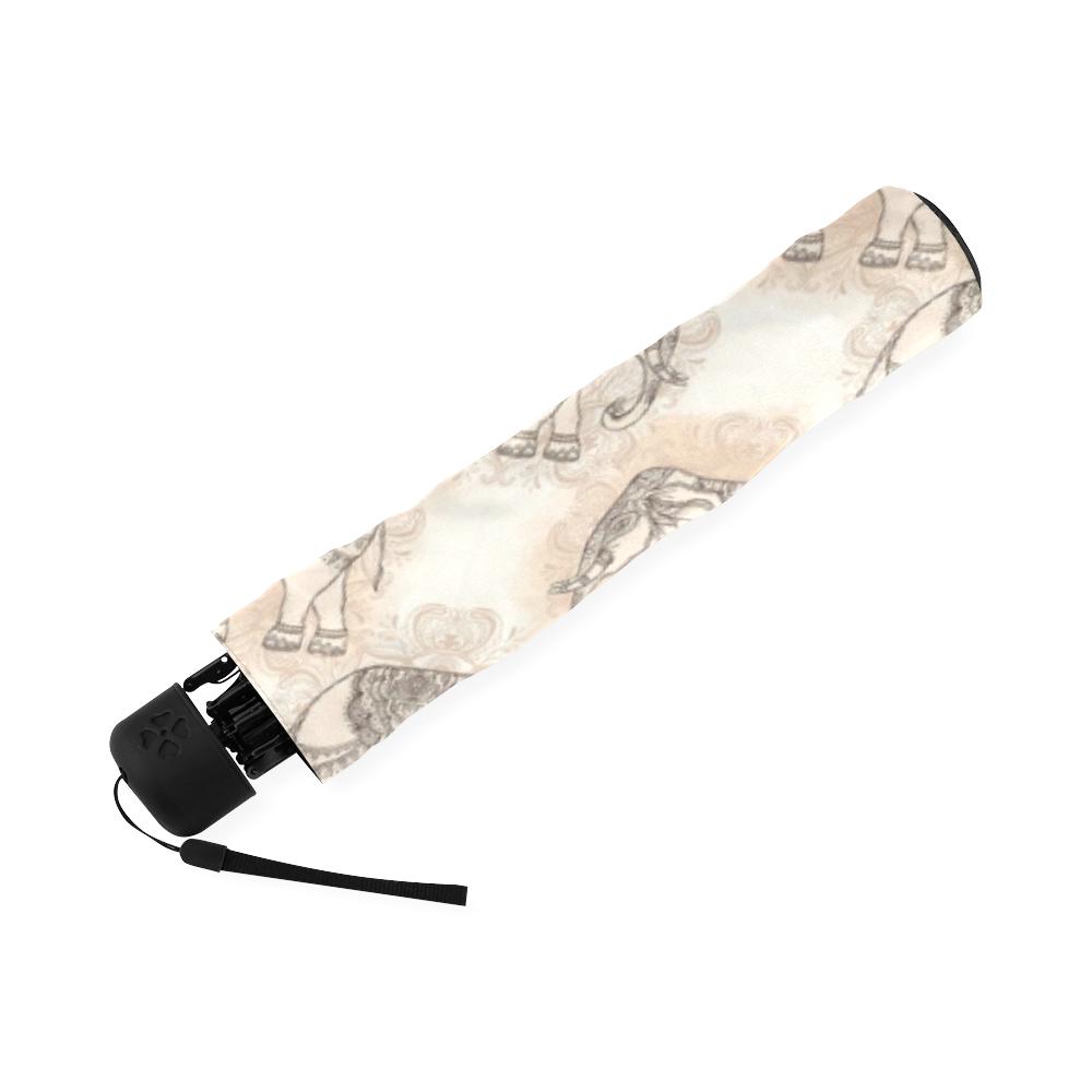 Indian Tribal Elephant Print Foldable Umbrella-grizzshop