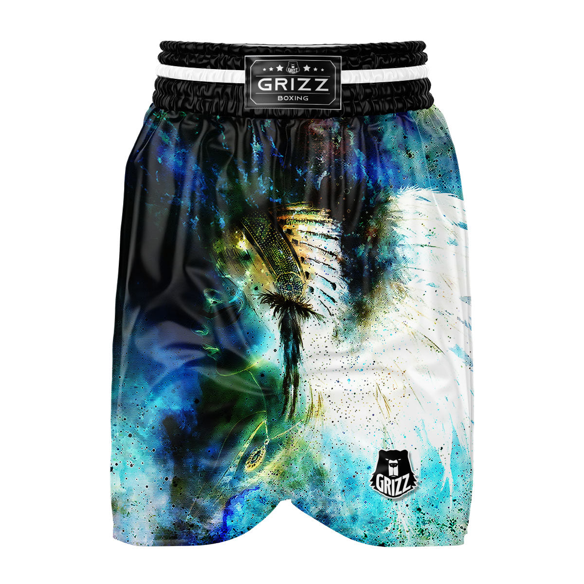 Indian Woman Galaxy Native Boxing Shorts-grizzshop