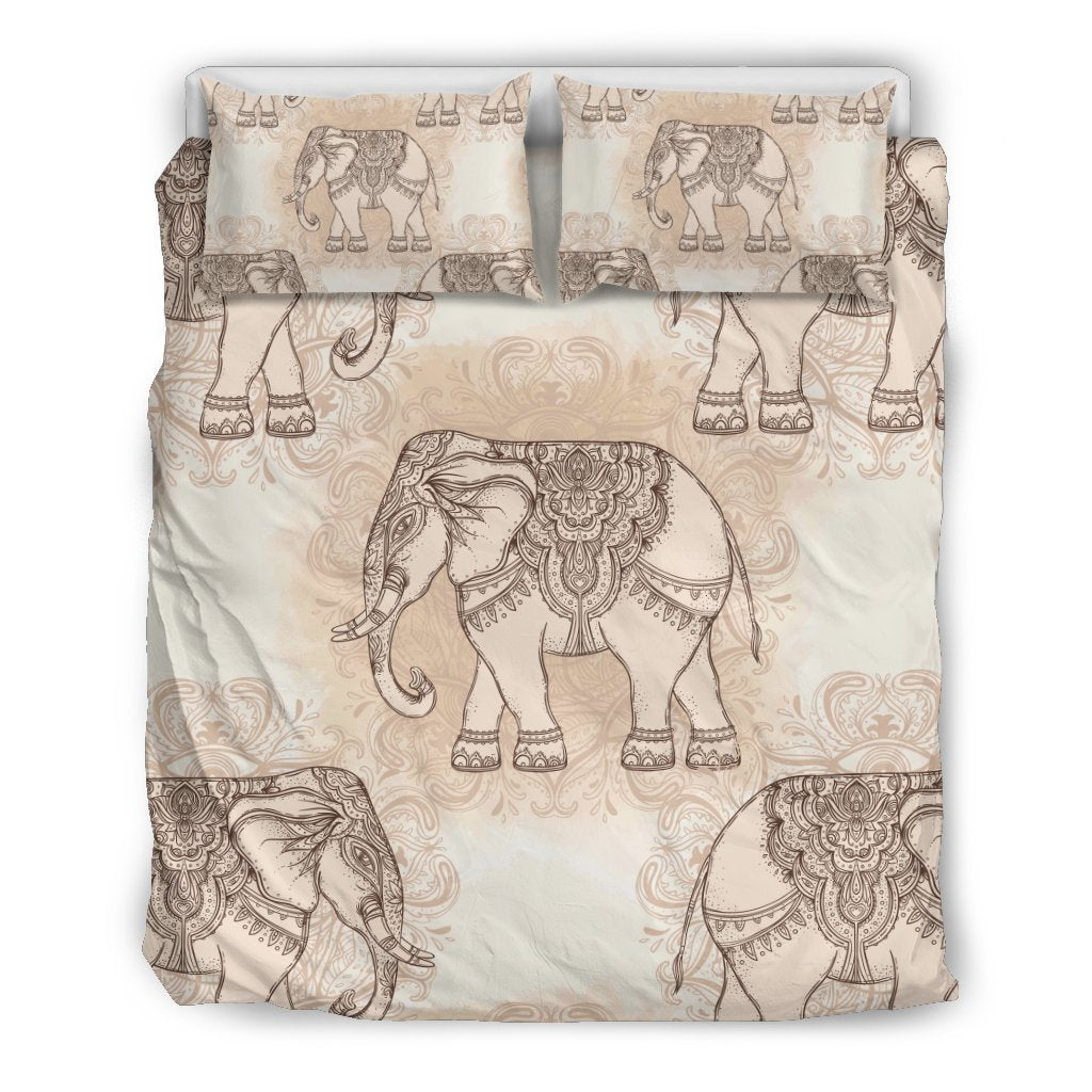 Indian Tribal Elephant Print Duvet Cover Bedding Set-grizzshop