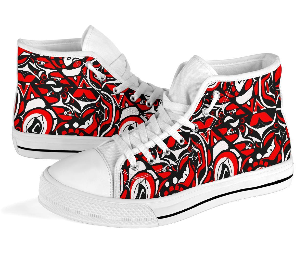 Indians Aztec Tribal Native Navajo American Print Men Women's High Top Shoes-grizzshop