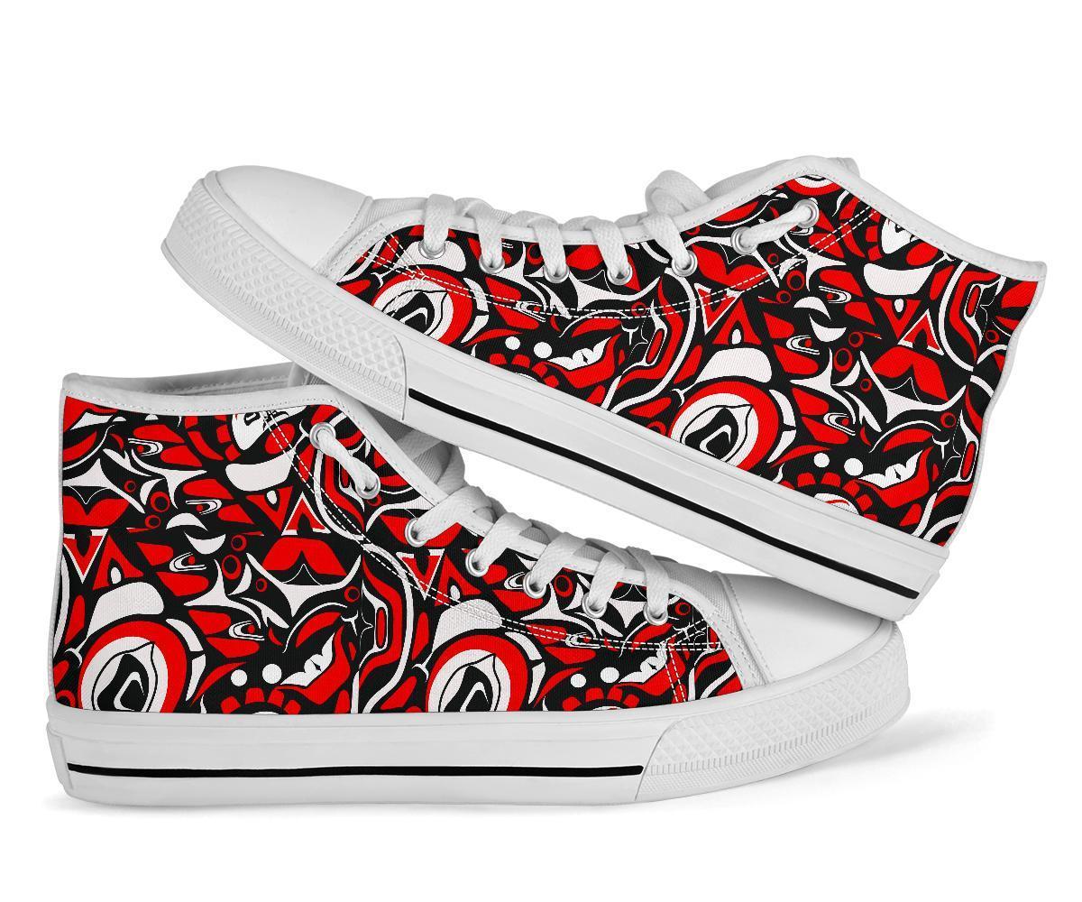 Indians Aztec Tribal Native Navajo American Print Men Women's High Top Shoes-grizzshop