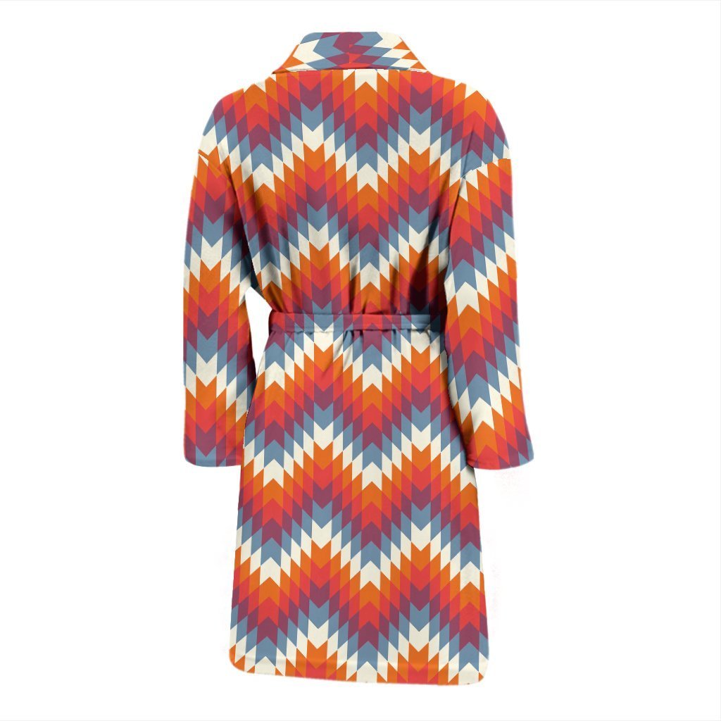 Indians Native American Navajo Aztec Tribal Print Men Long Robe-grizzshop