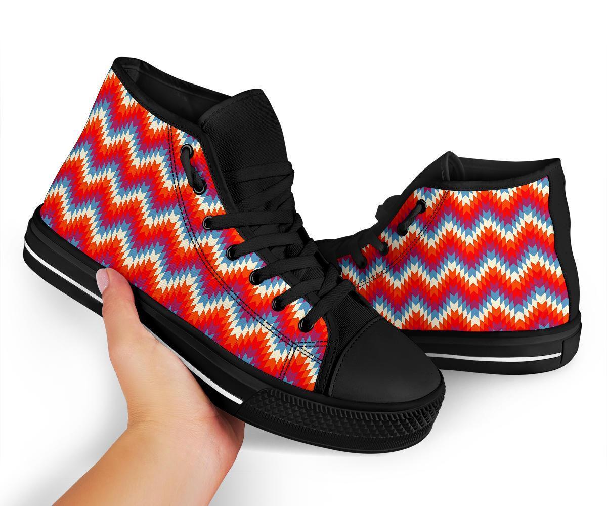 Indians Native American Navajo Aztec Tribal Print Men Women's High Top Shoes-grizzshop