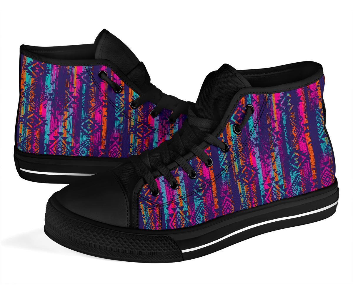 Indians Navajo Aztec Tribal Native American Print Men Women's High Top Shoes-grizzshop