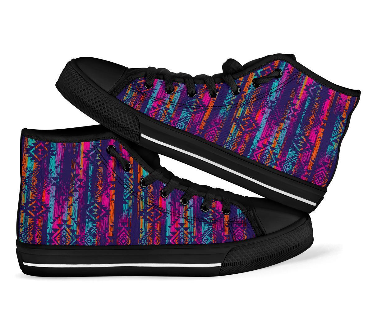 Indians Navajo Aztec Tribal Native American Print Men Women's High Top Shoes-grizzshop