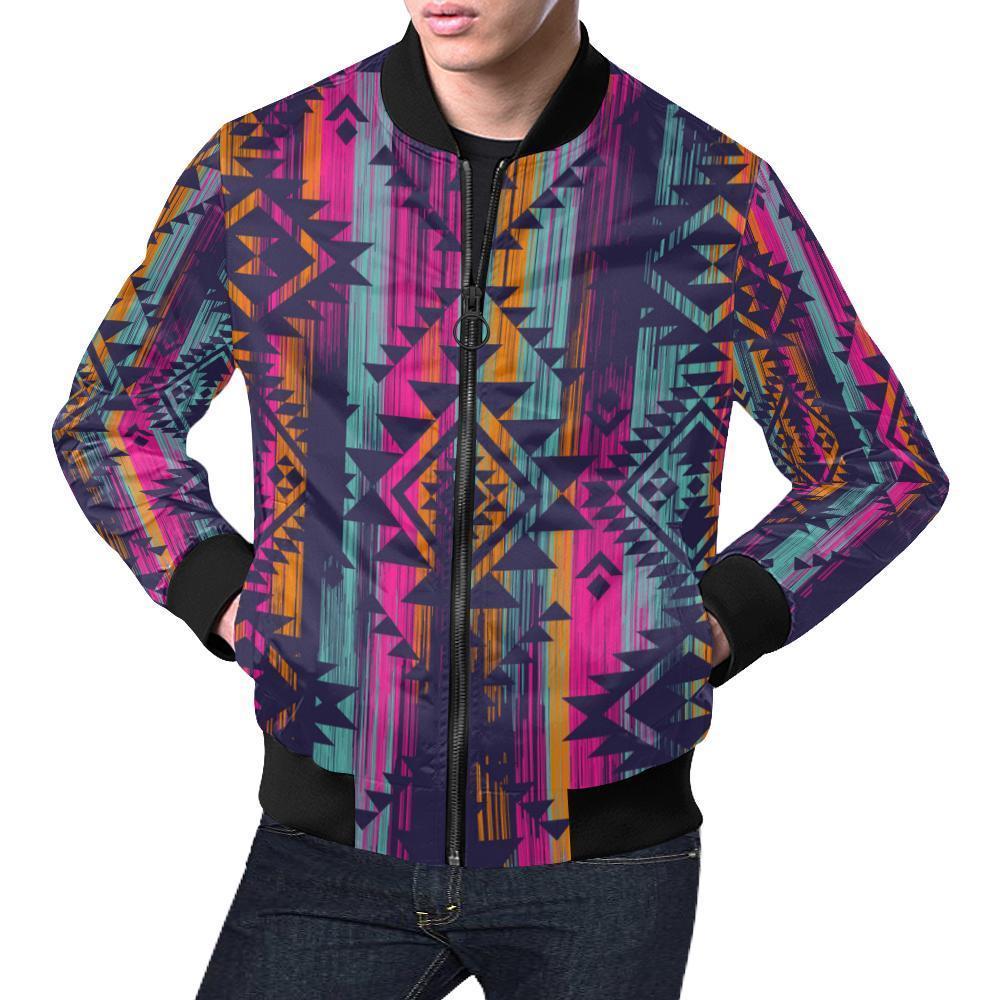Indians Navajo Aztec Tribal Native American Print Men's Bomber Jacket-grizzshop