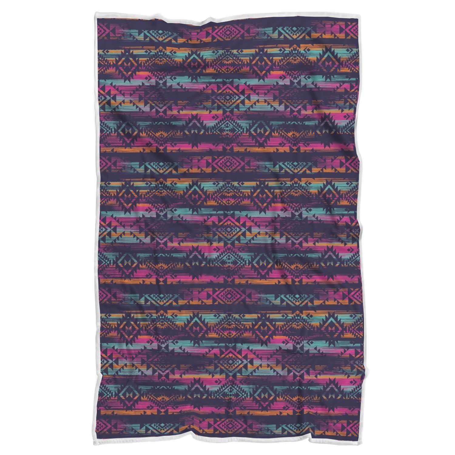 Aztec Indians Navajo Tribal Native American Print Blanket