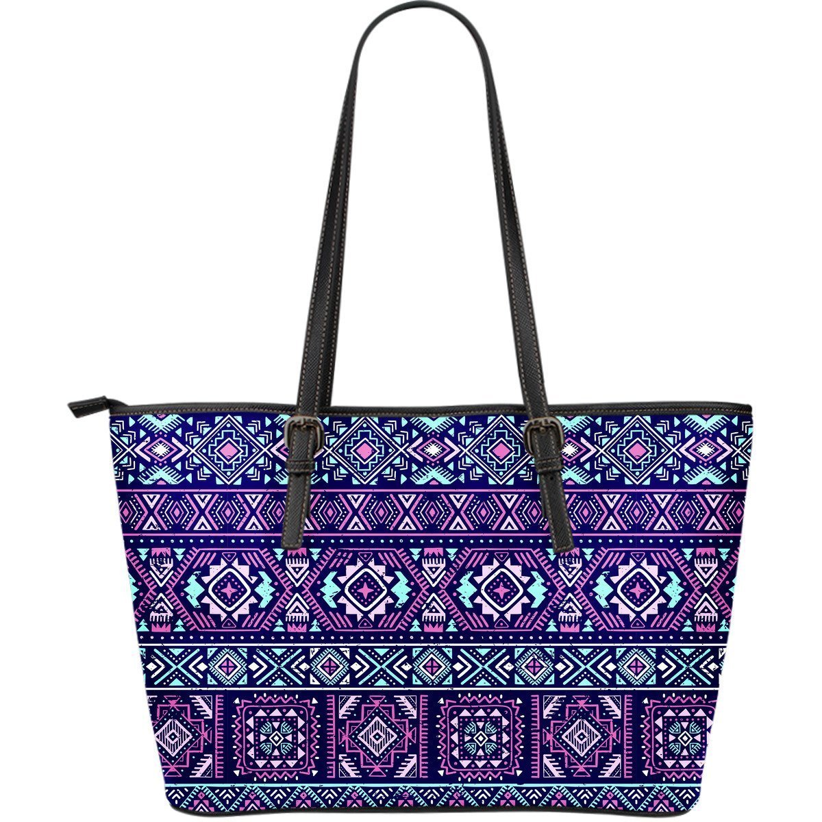 Indians Tribal Native Navajo American Aztec Print Leather Tote Bag-grizzshop