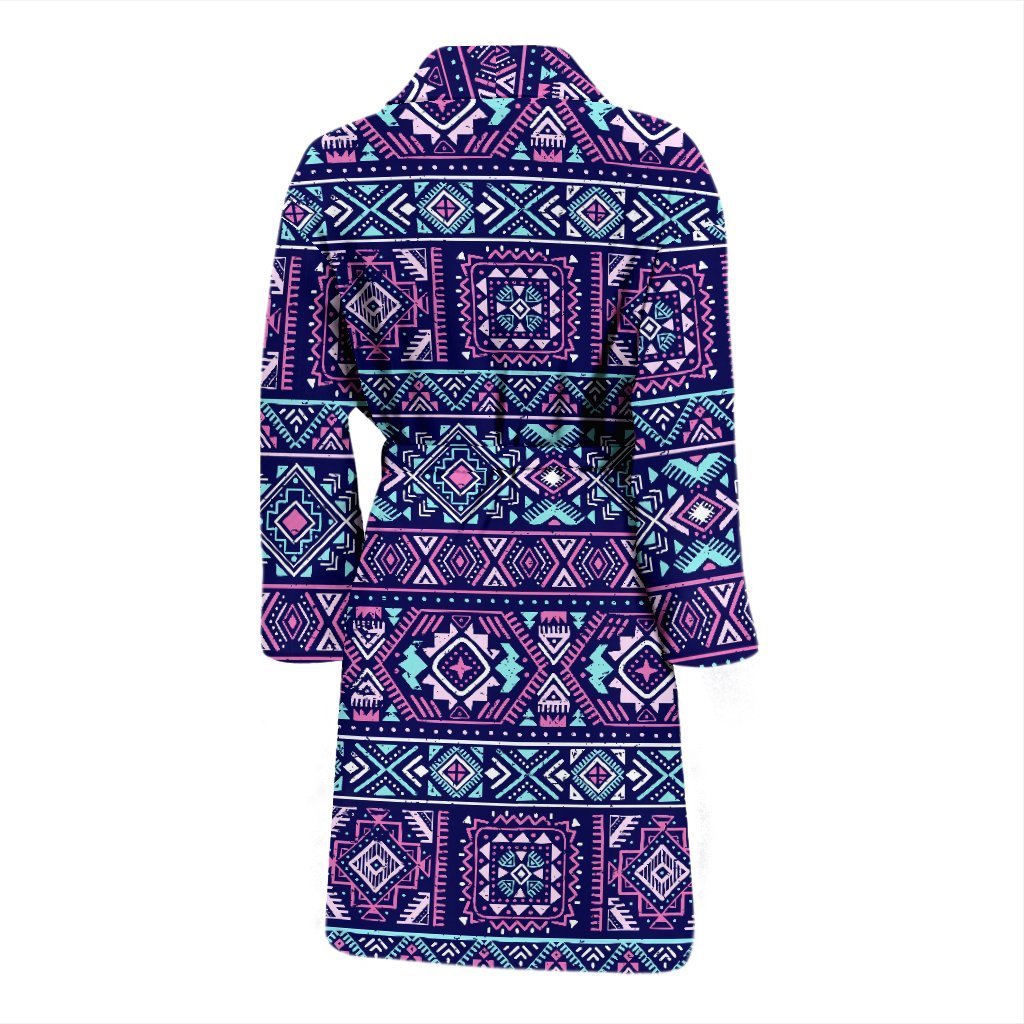 Indians Tribal Native Navajo American Aztec Print Men Long Robe-grizzshop