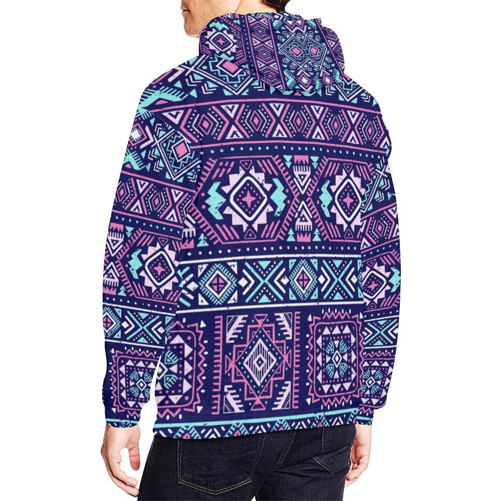 Indians Tribal Native Navajo American Aztec Print Men Pullover Hoodie-grizzshop