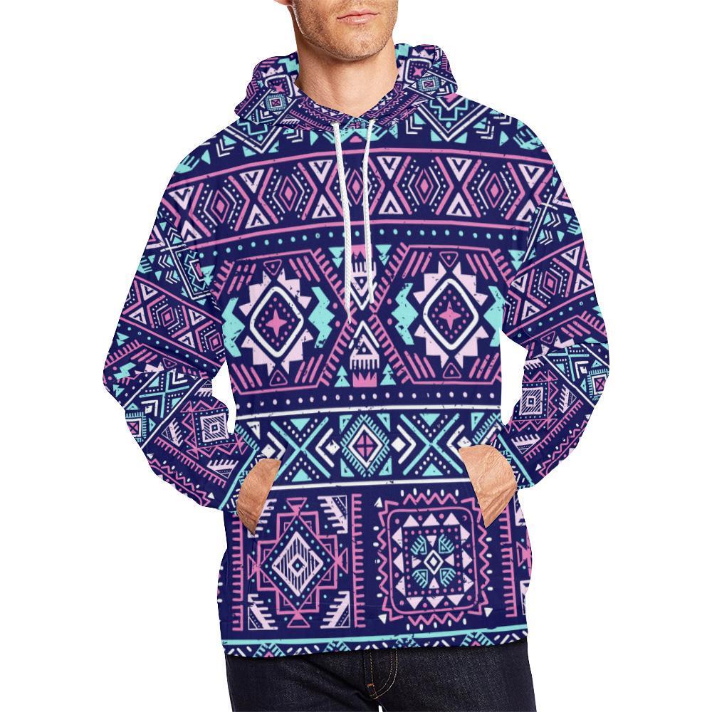 Indians Tribal Native Navajo American Aztec Print Men Pullover Hoodie-grizzshop