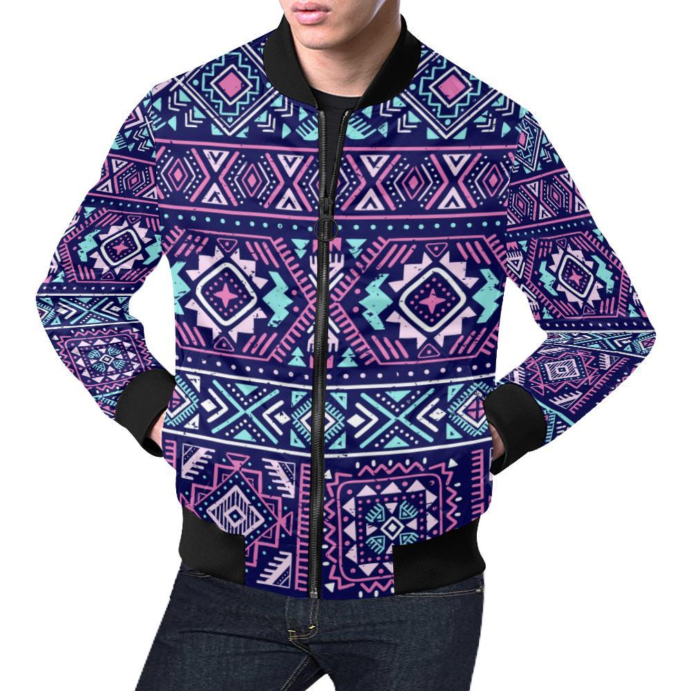 Indians Tribal Native Navajo American Aztec Print Men's Bomber Jacket-grizzshop