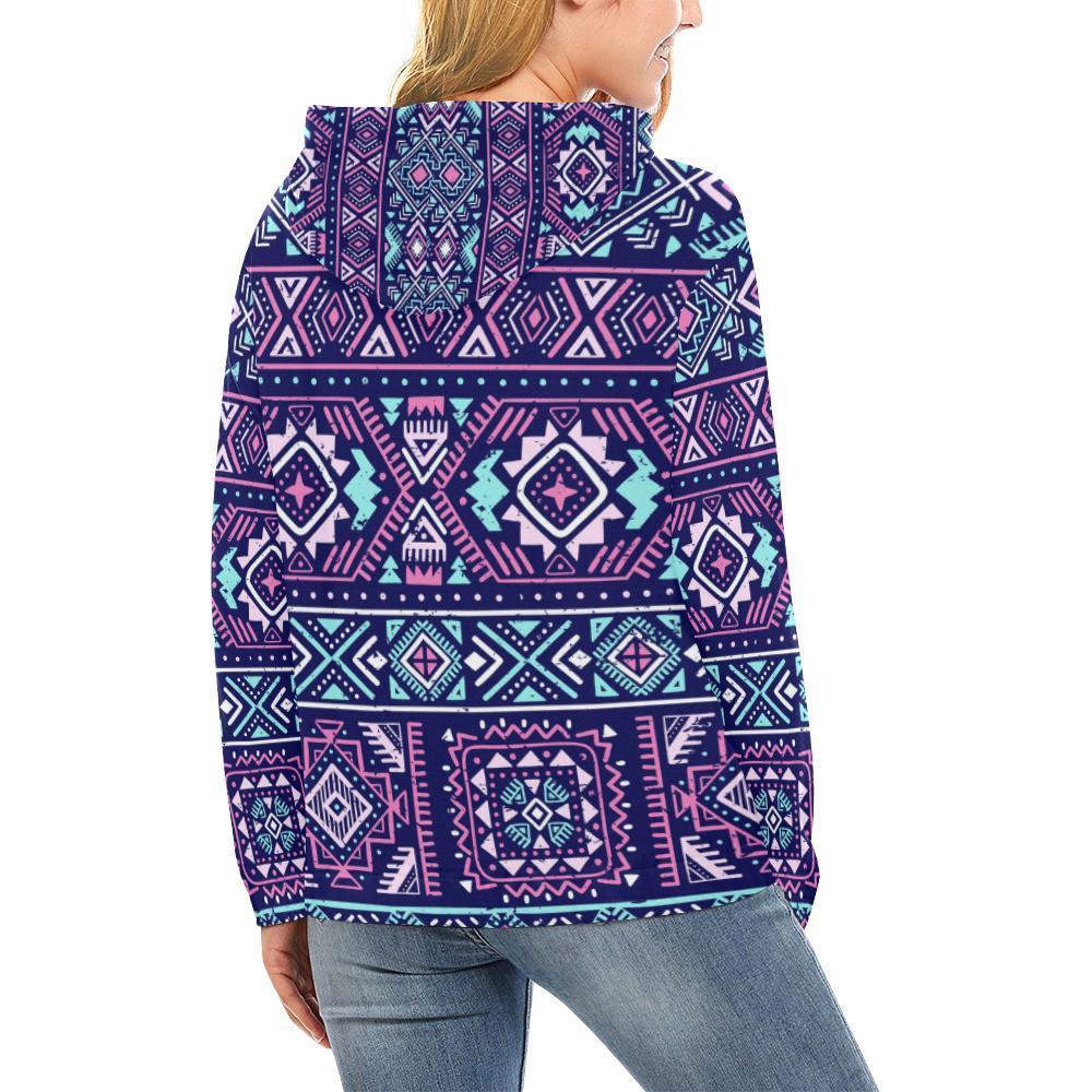 Indians Tribal Native Navajo American Aztec Print Women Pullover Hoodies -grizzshop