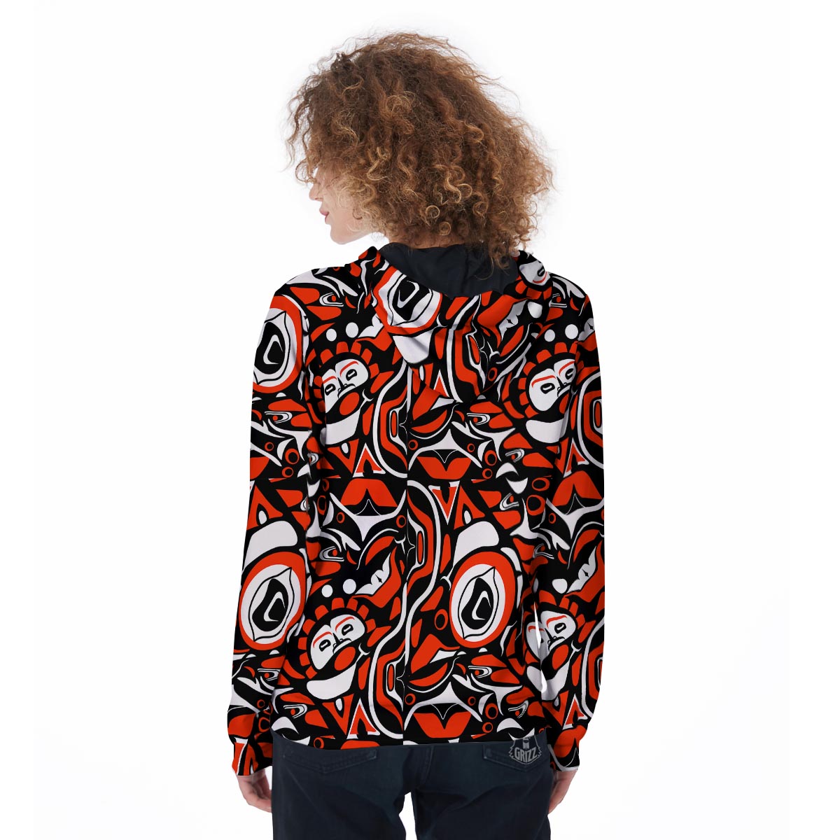 Indians Aztec Tribal Native Navajo American Print Women Zip Up Hoodies-grizzshop