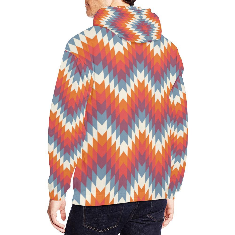 Indians Native American Navajo Aztec Tribal Print Men Pullover Hoodie-grizzshop