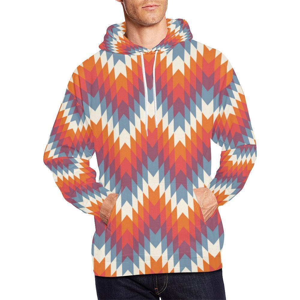 Indians Native American Navajo Aztec Tribal Print Men Pullover Hoodie-grizzshop