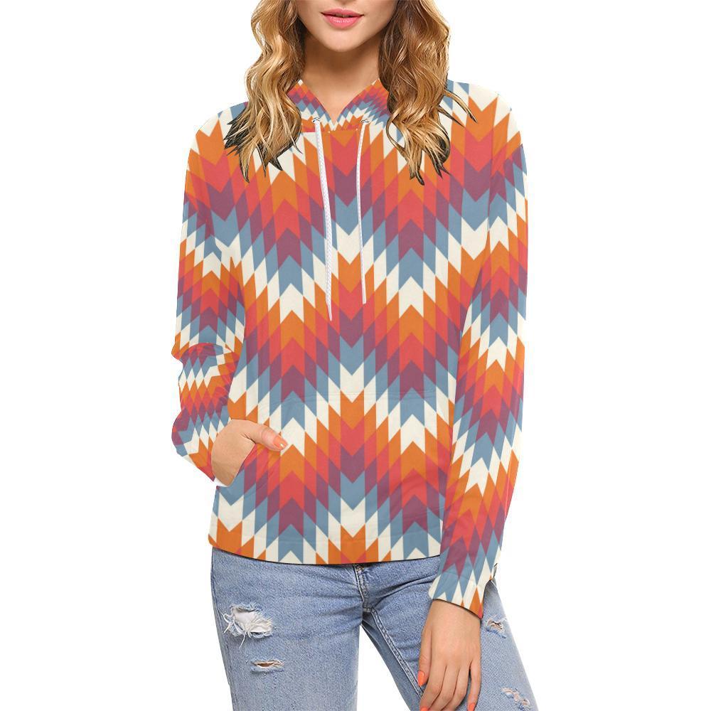 Indians Native American Navajo Aztec Tribal Print Women Pullover Hoodies -grizzshop
