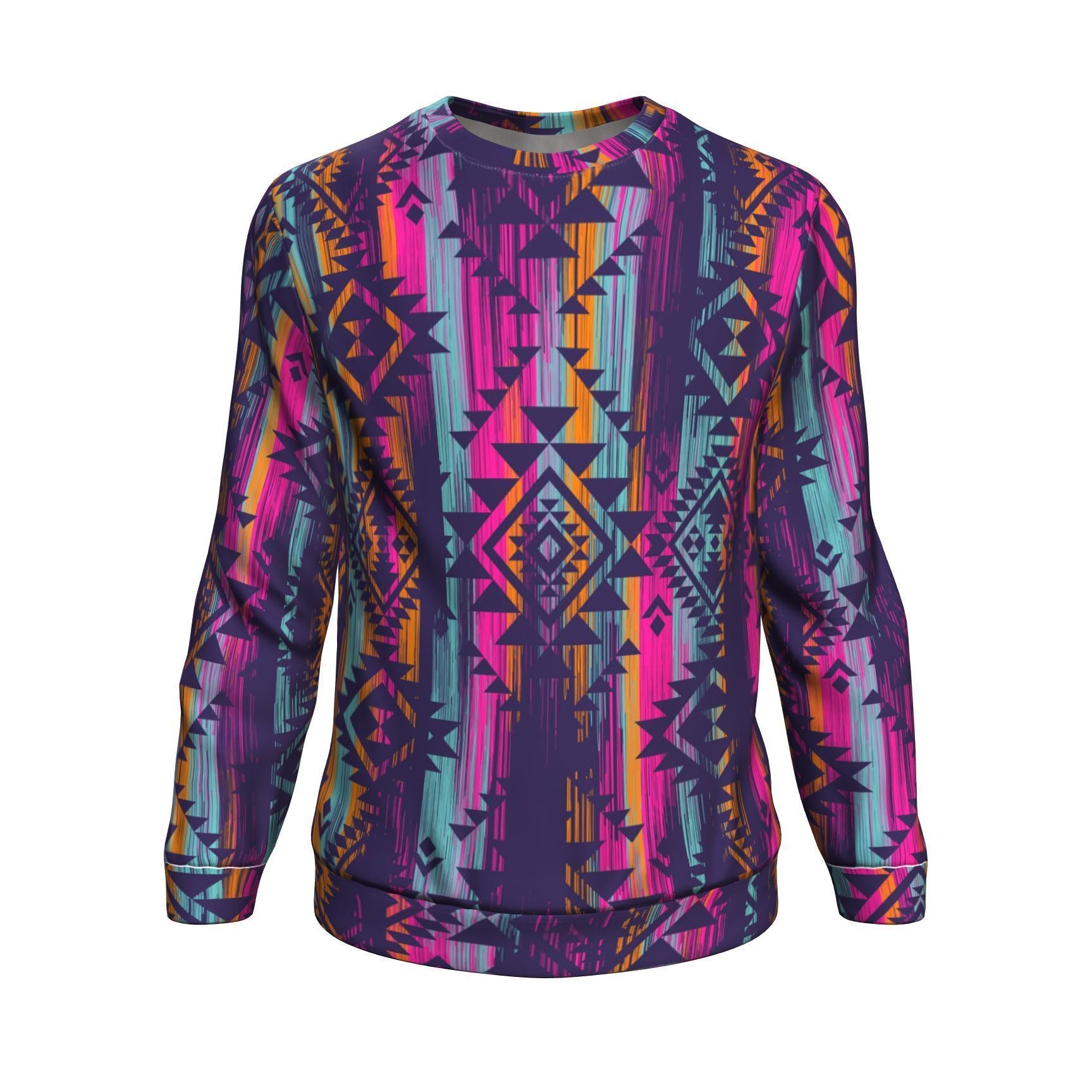 Indians Navajo Aztec Tribal Native American Print Men Crew Neck Sweatshirt-grizzshop