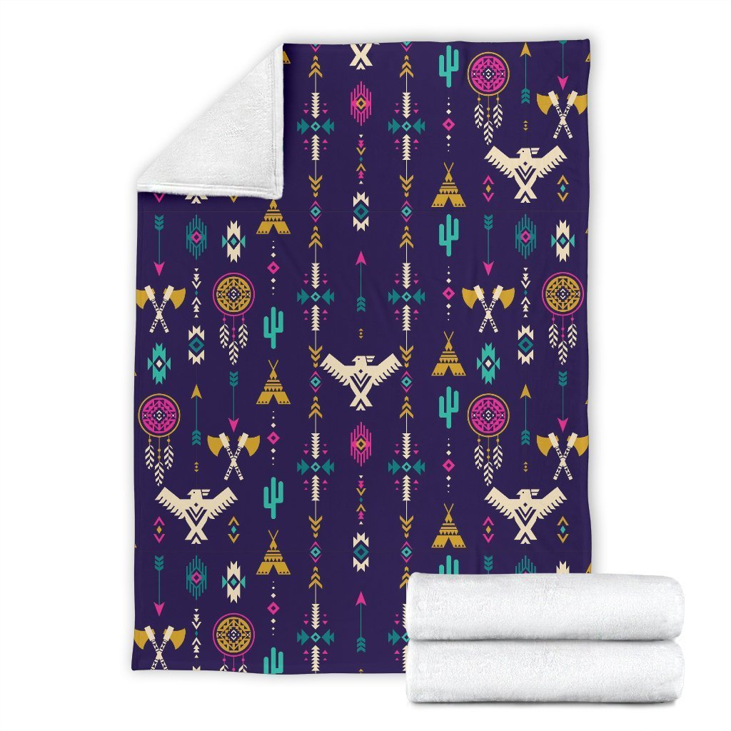 Indians Tribal Native Navajo American Aztec Print Blanket-grizzshop