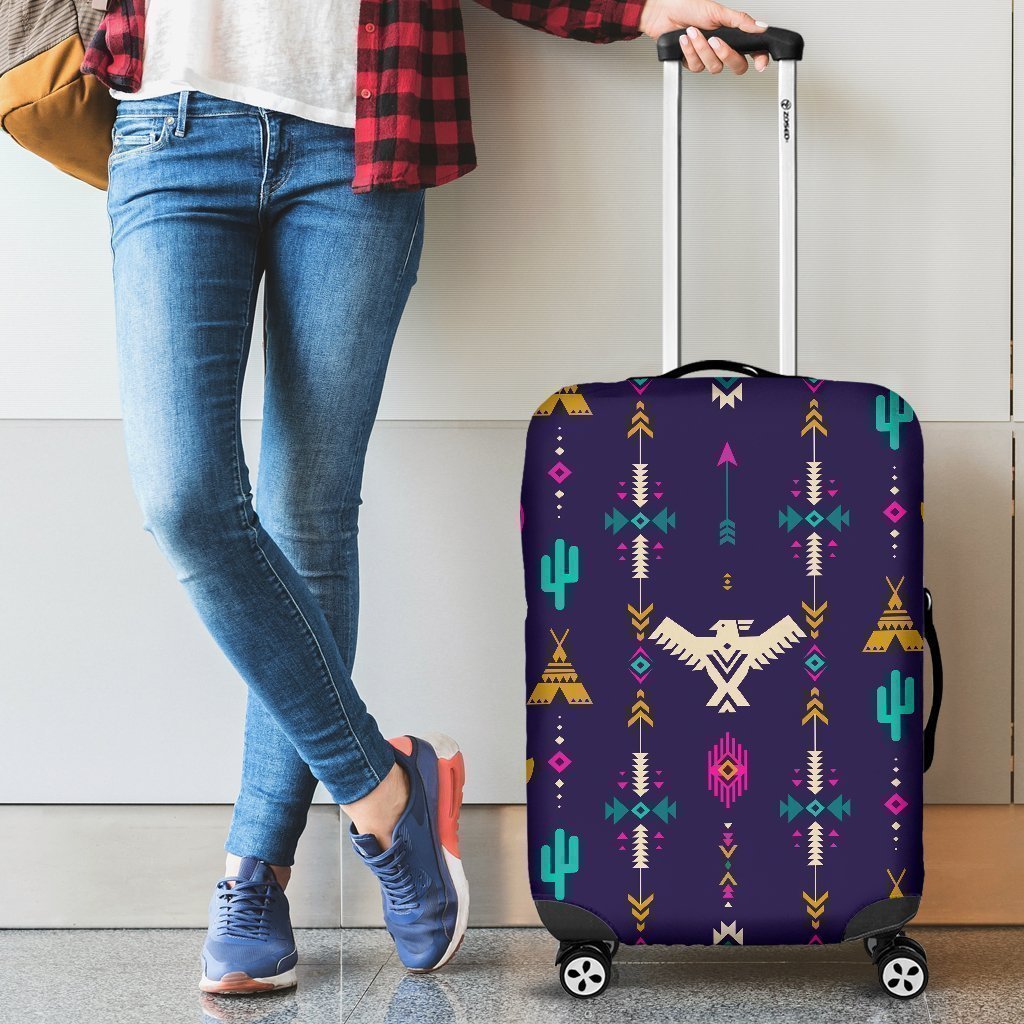 Indians Tribal Native Navajo American Aztec Print Elastic Luggage Cover-grizzshop