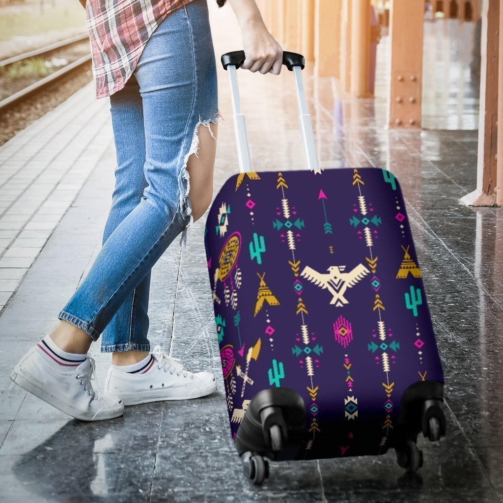 Indians Tribal Native Navajo American Aztec Print Elastic Luggage Cover-grizzshop
