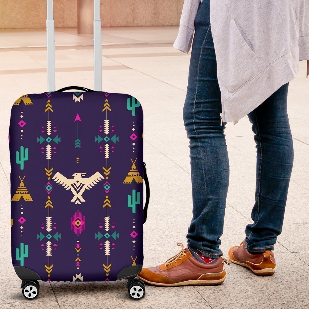 Indians Tribal Native Navajo American Aztec Print Elastic Luggage Cover-grizzshop