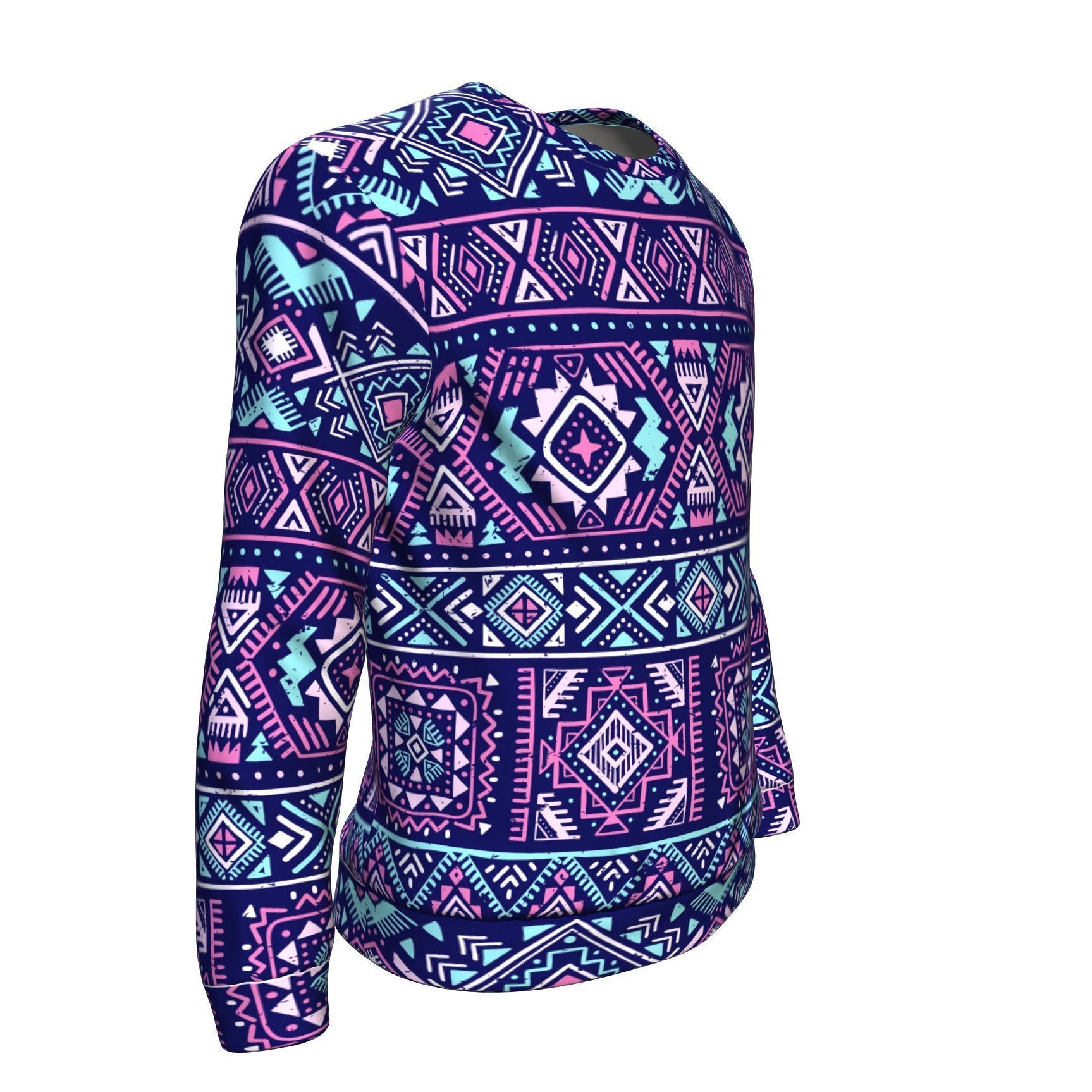 Indians Tribal Native Navajo American Aztec Print Men Crew Neck Sweatshirt-grizzshop