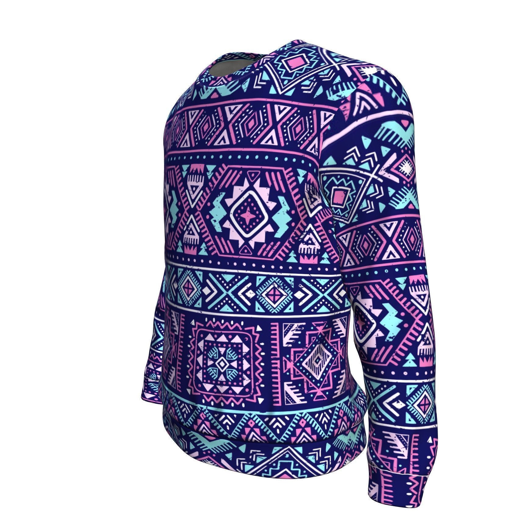 Indians Tribal Native Navajo American Aztec Print Men Crew Neck Sweatshirt-grizzshop