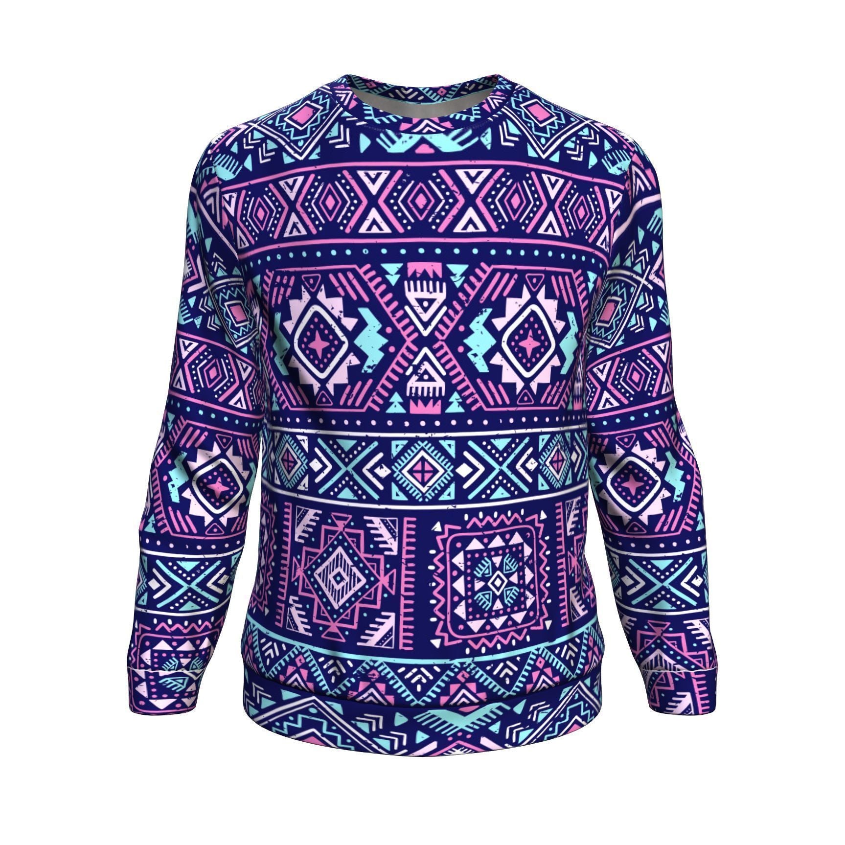 Indians Tribal Native Navajo American Aztec Print Men Crew Neck Sweatshirt-grizzshop