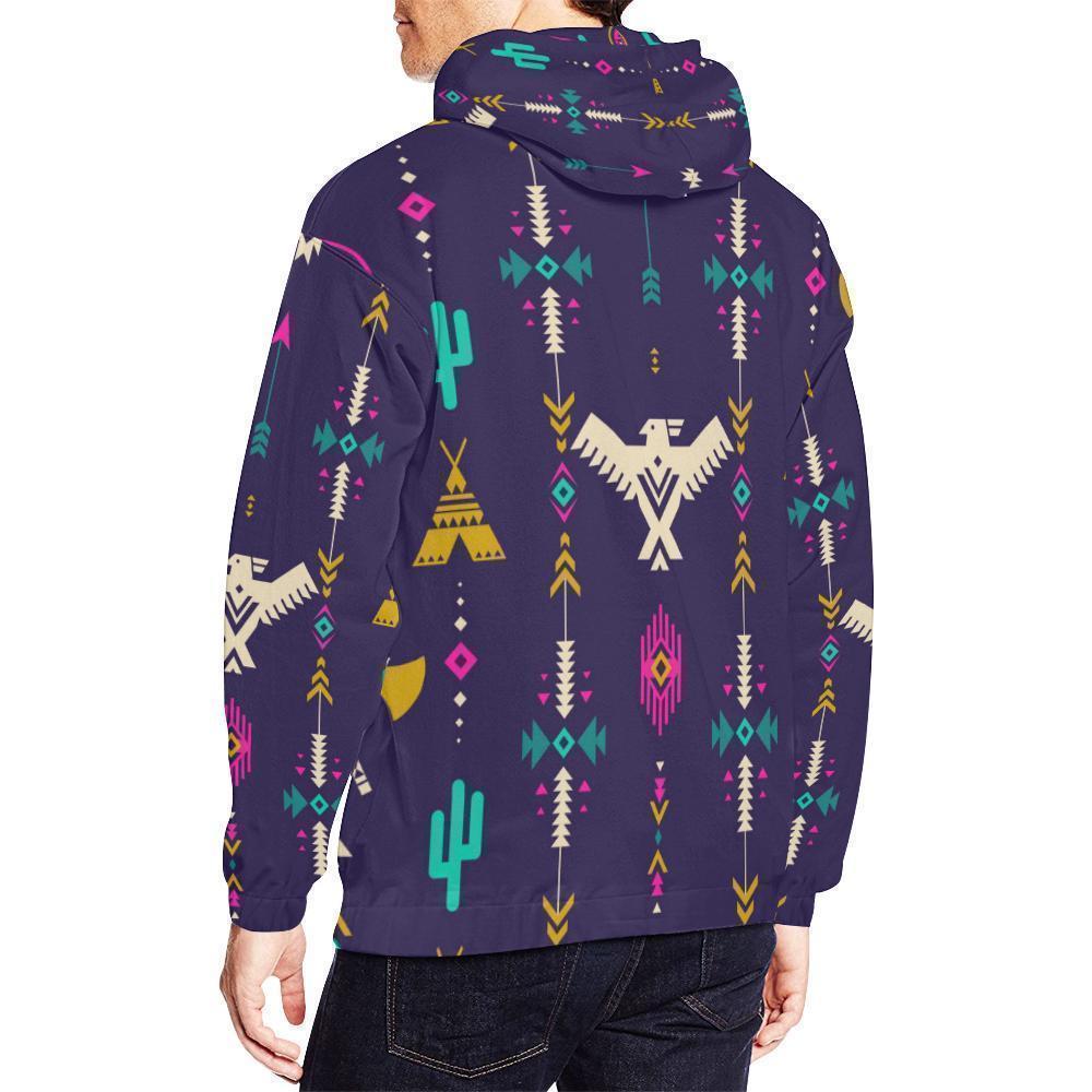 Indians Tribal Native Navajo American Aztec Print Men Pullover Hoodie-grizzshop