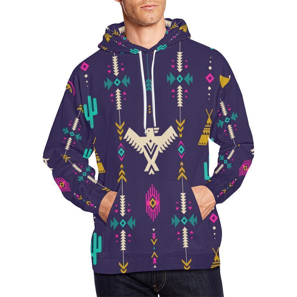Indians Tribal Native Navajo American Aztec Print Men Pullover Hoodie-grizzshop