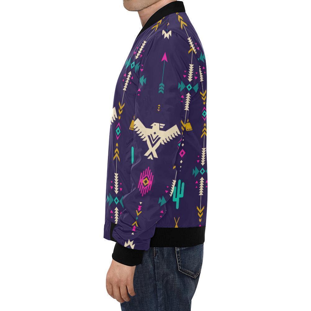 Indians Tribal Native Navajo American Aztec Print Men's Bomber Jacket-grizzshop