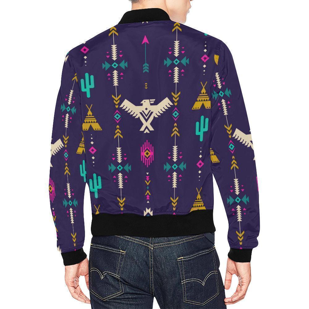 Indians Tribal Native Navajo American Aztec Print Men's Bomber Jacket-grizzshop