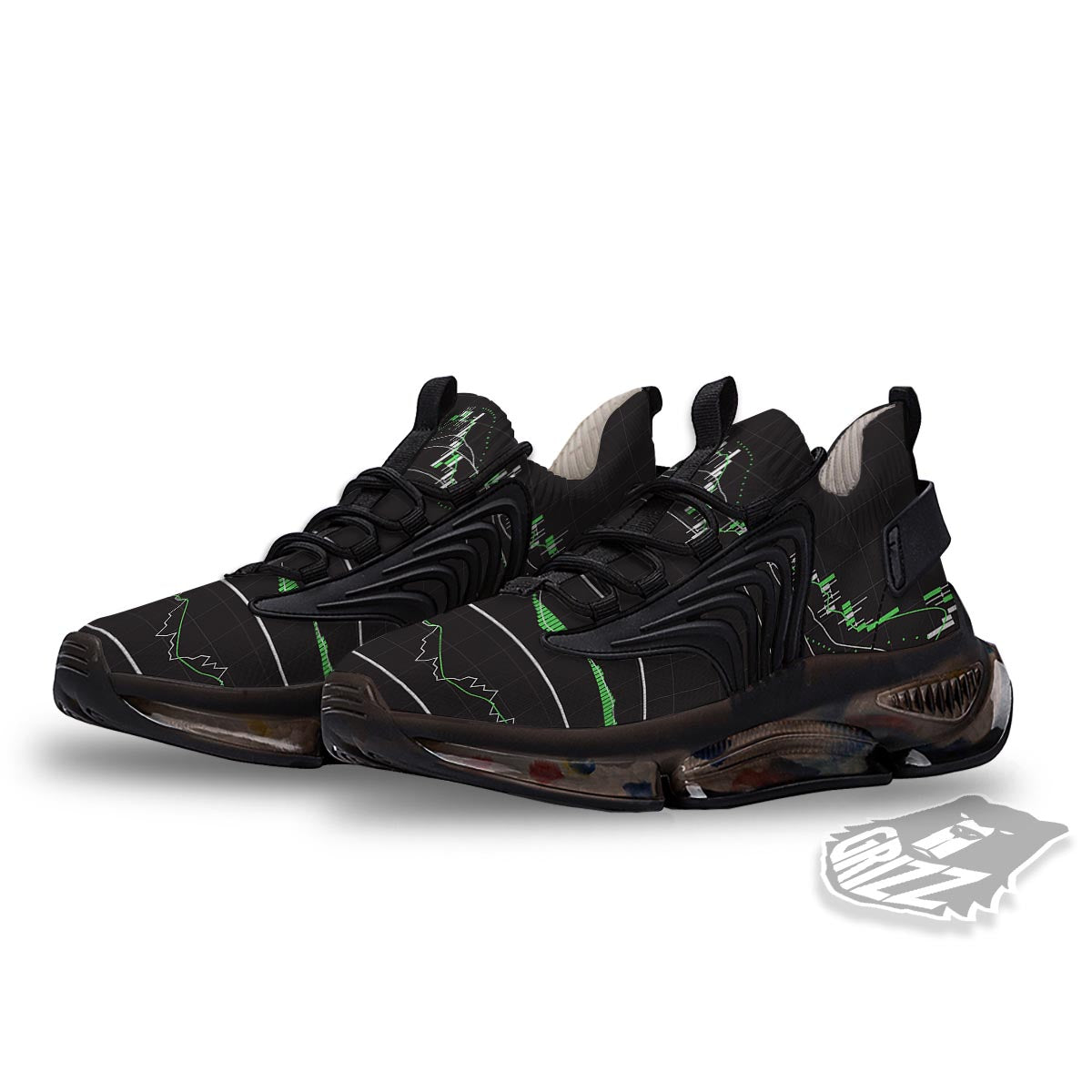 Indicators And Stock Candlestick Print Black Gym Shoes-grizzshop