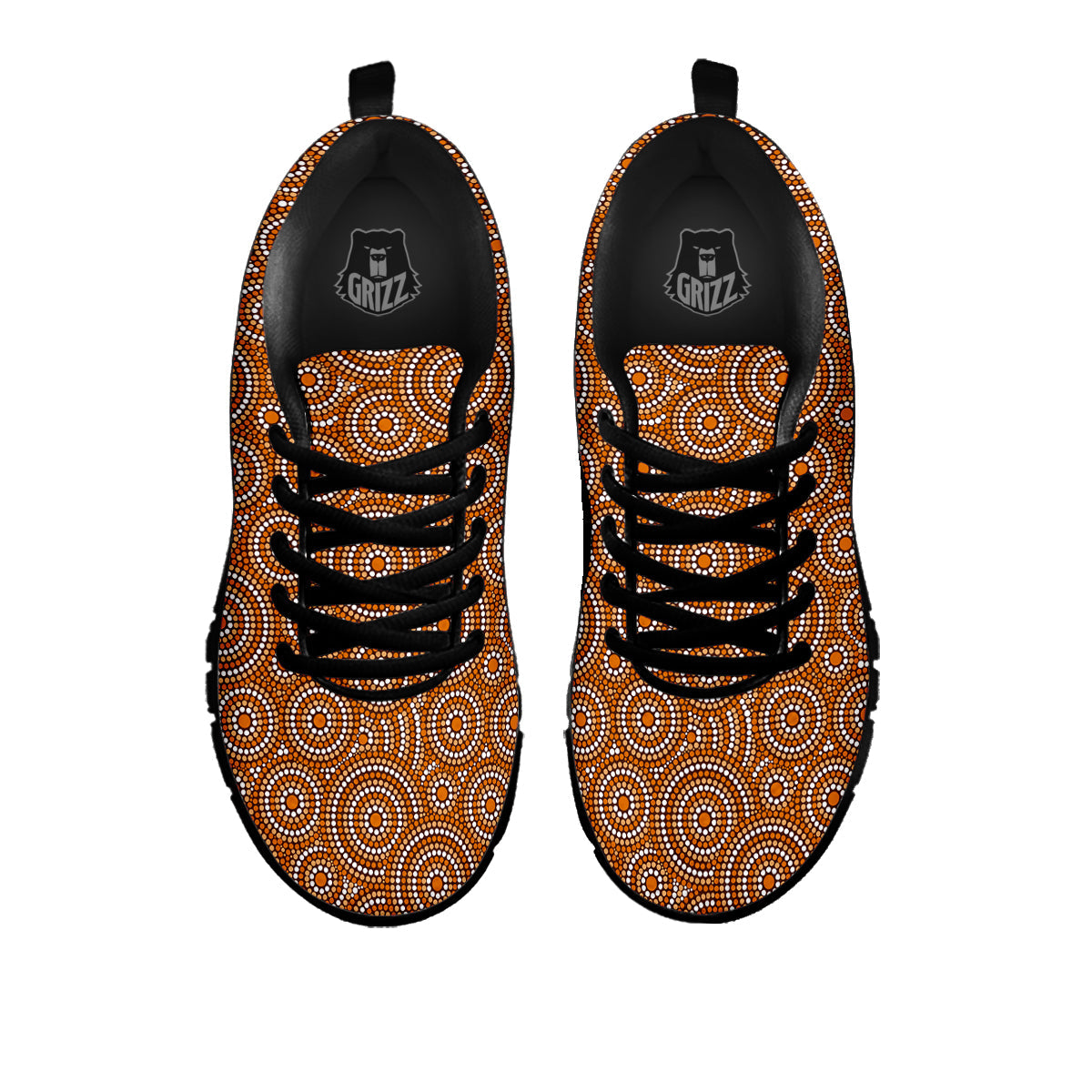 Indigenous Aboriginal Print Pattern Black Sneaker-grizzshop