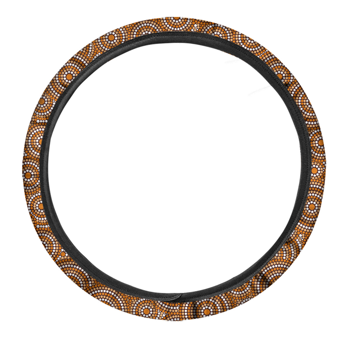 Indigenous Aboriginal Print Pattern Car Steering Wheel Cover-grizzshop