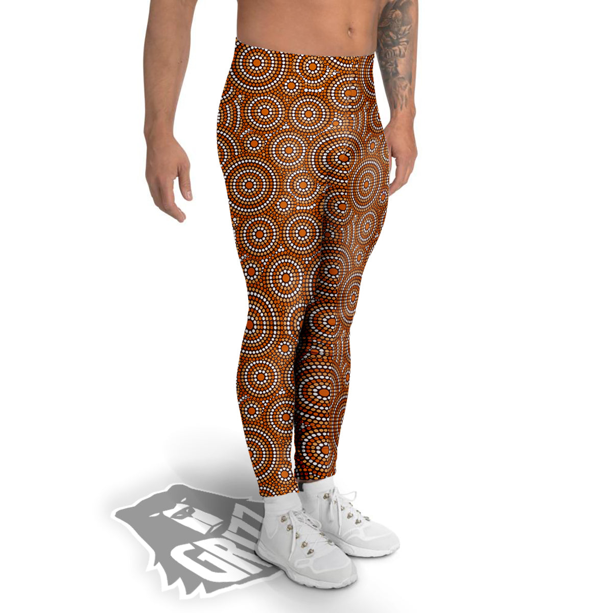 Indigenous Aboriginal Print Pattern Men's Leggings-grizzshop