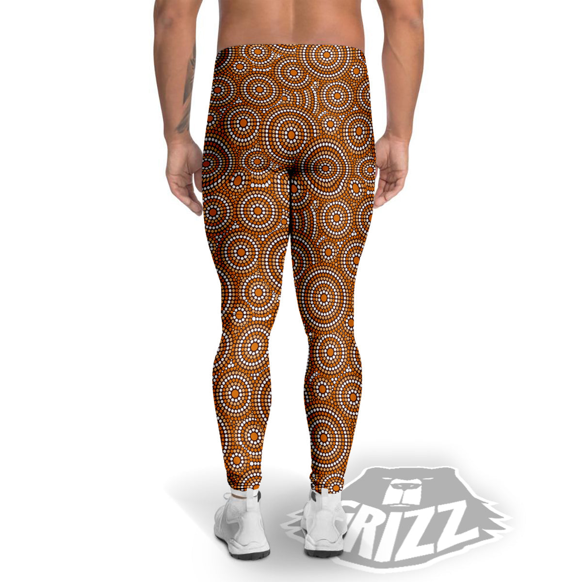 Indigenous Aboriginal Print Pattern Men's Leggings-grizzshop