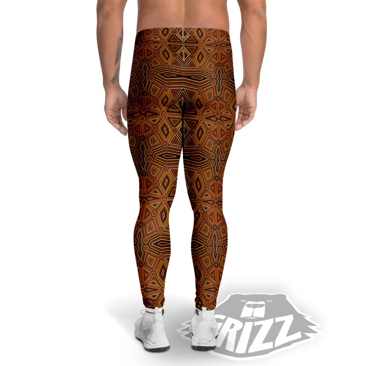 Indigenous Australian Aboriginal Print Men's Leggings-grizzshop