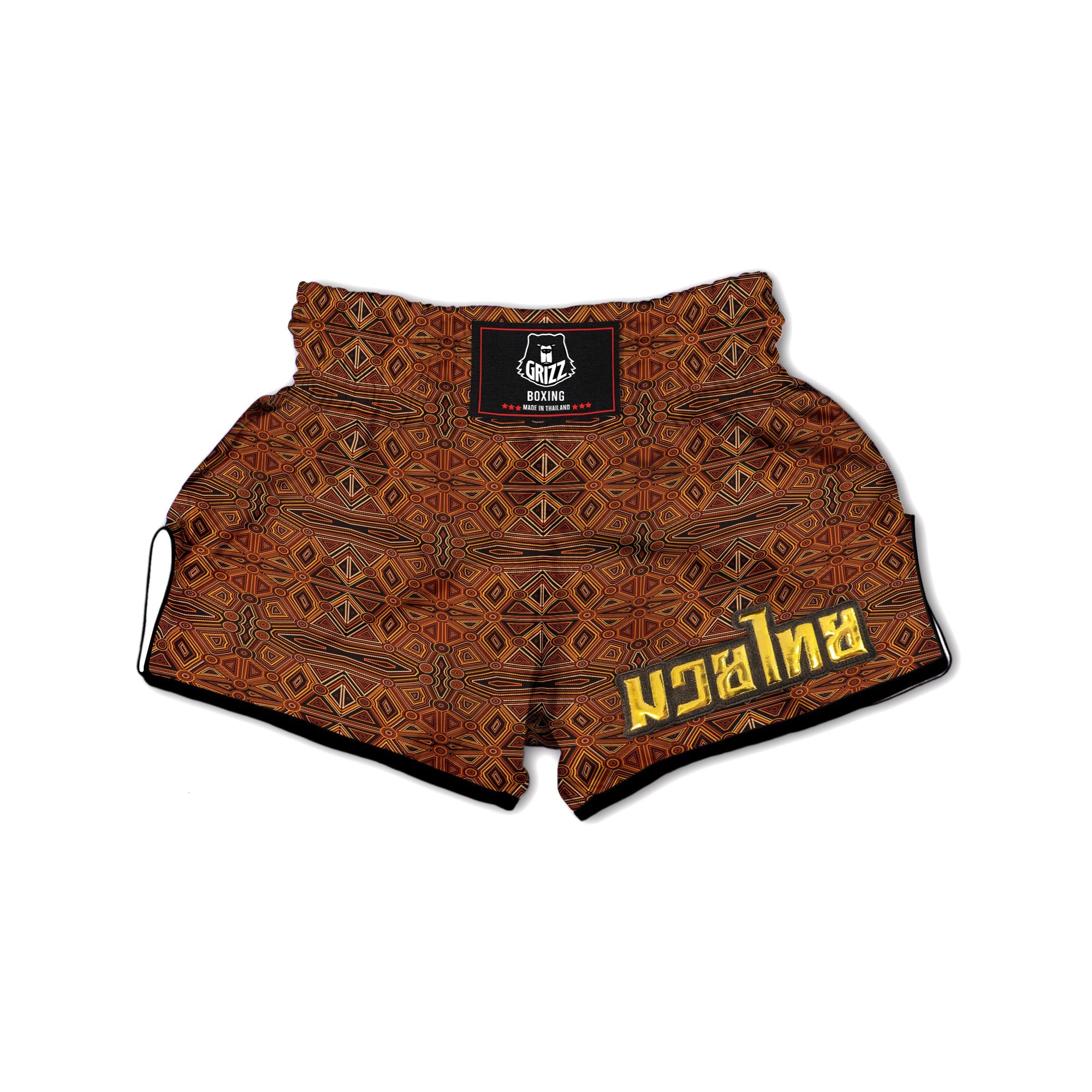 Indigenous Australian Aboriginal Print Muay Thai Boxing Shorts-grizzshop