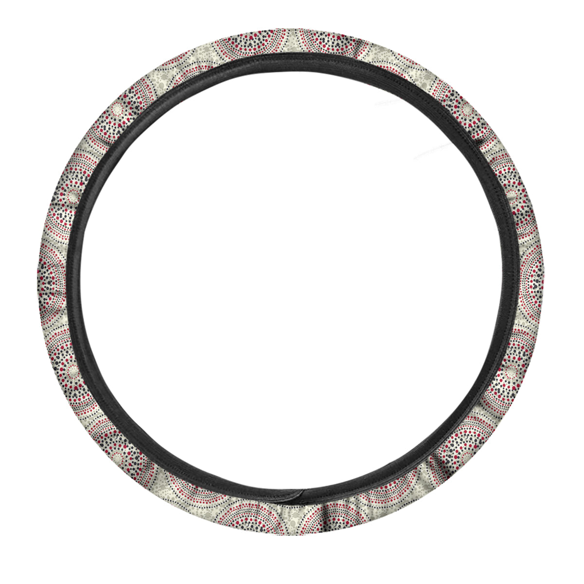 Indigenous Dot Aboriginal Print Pattern Car Steering Wheel Cover-grizzshop