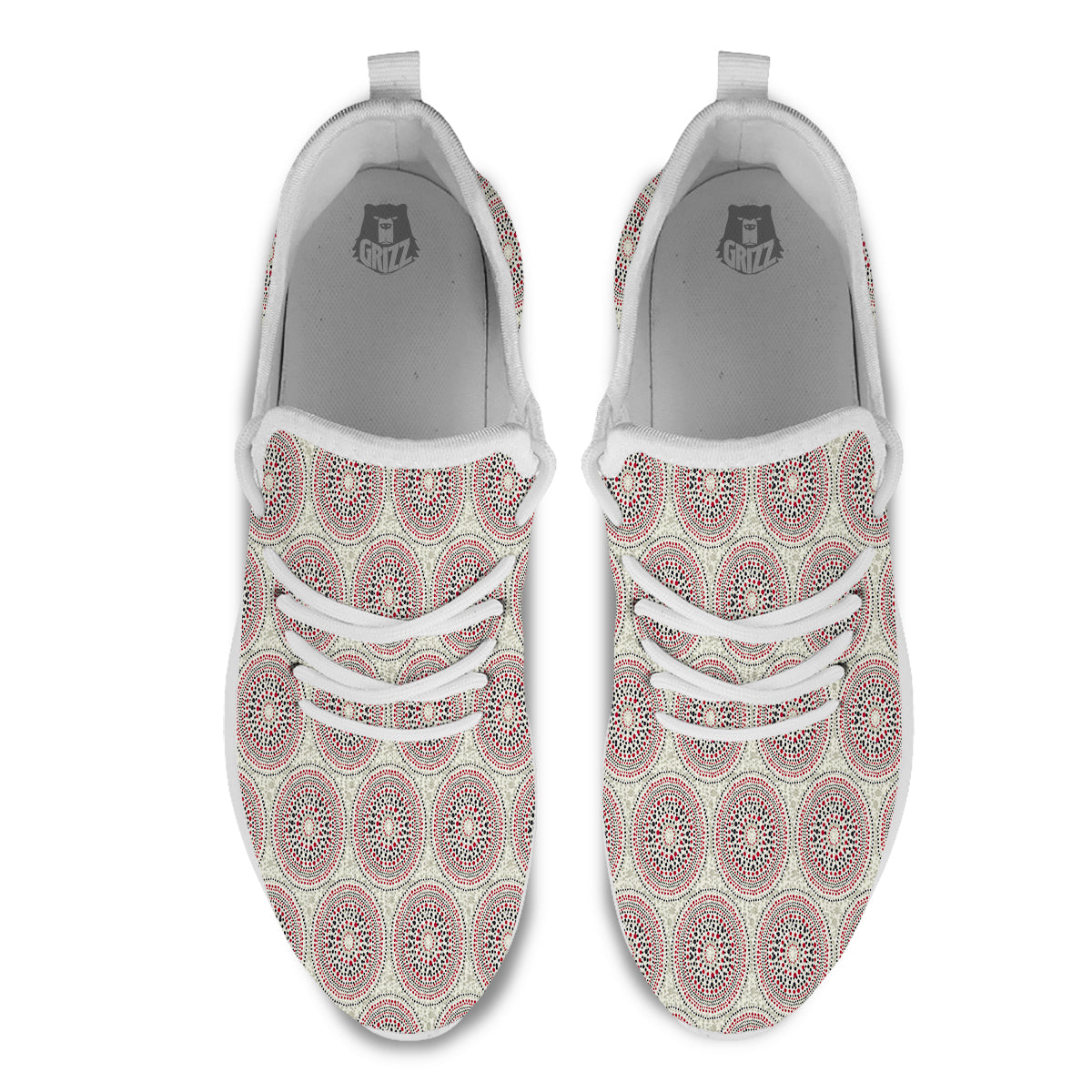 Indigenous Dot Aboriginal Print Pattern White Athletic Shoes-grizzshop