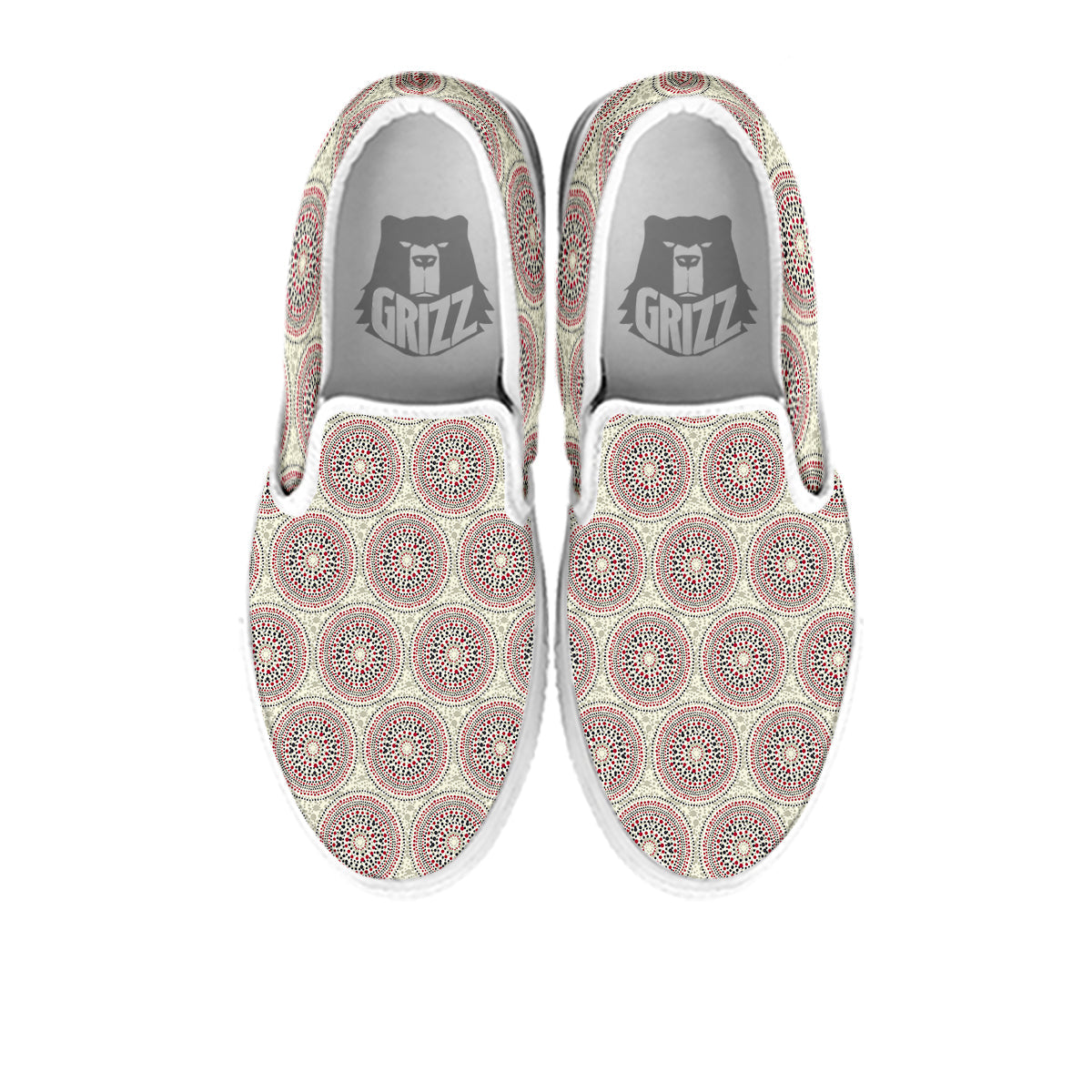 Indigenous Dot Aboriginal Print Pattern White Slip On Shoes-grizzshop