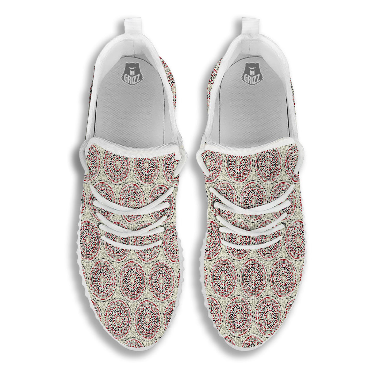 Indigenous Dot Aboriginal Print Pattern White Walking Shoes-grizzshop