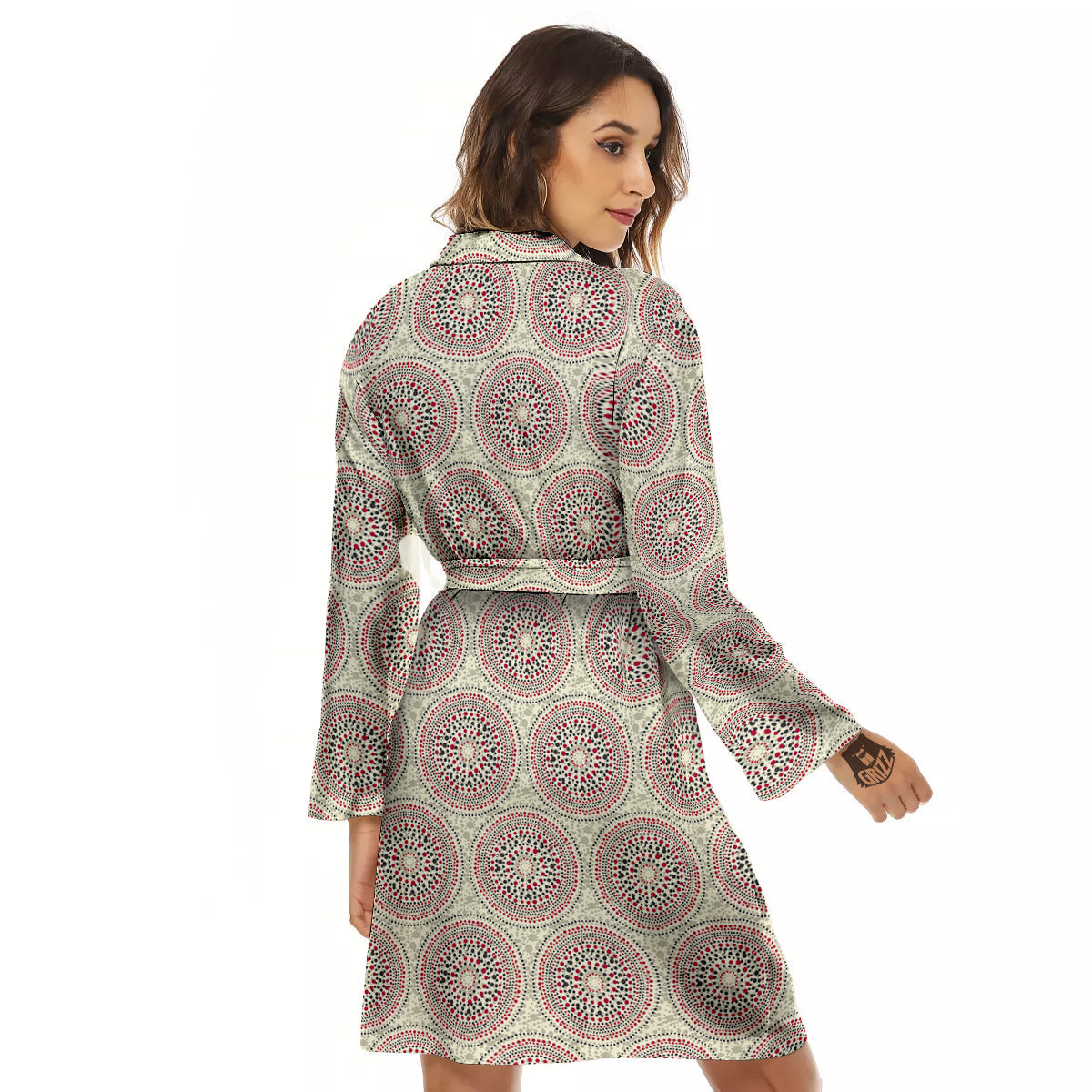 Indigenous Dot Aboriginal Print Pattern Women's Robe-grizzshop