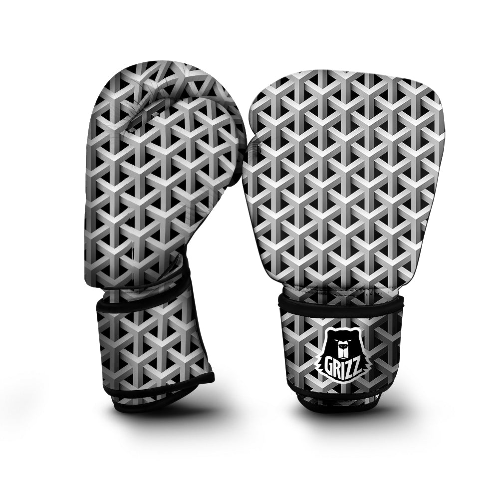 Industrial Raster 3D Print Pattern Boxing Gloves-grizzshop