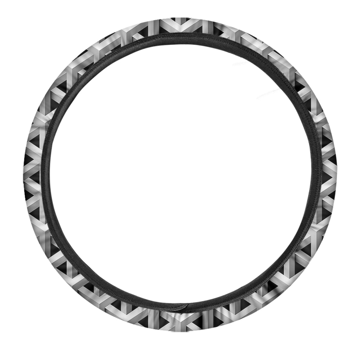 Industrial Raster 3D Print Pattern Car Steering Wheel Cover-grizzshop