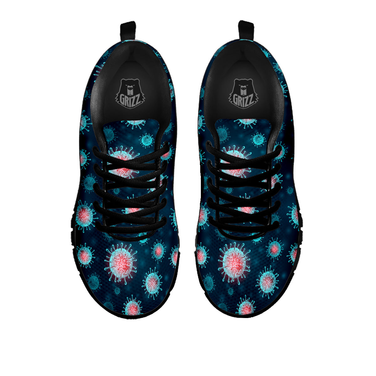 Infection Virus Print Pattern Black Sneaker-grizzshop